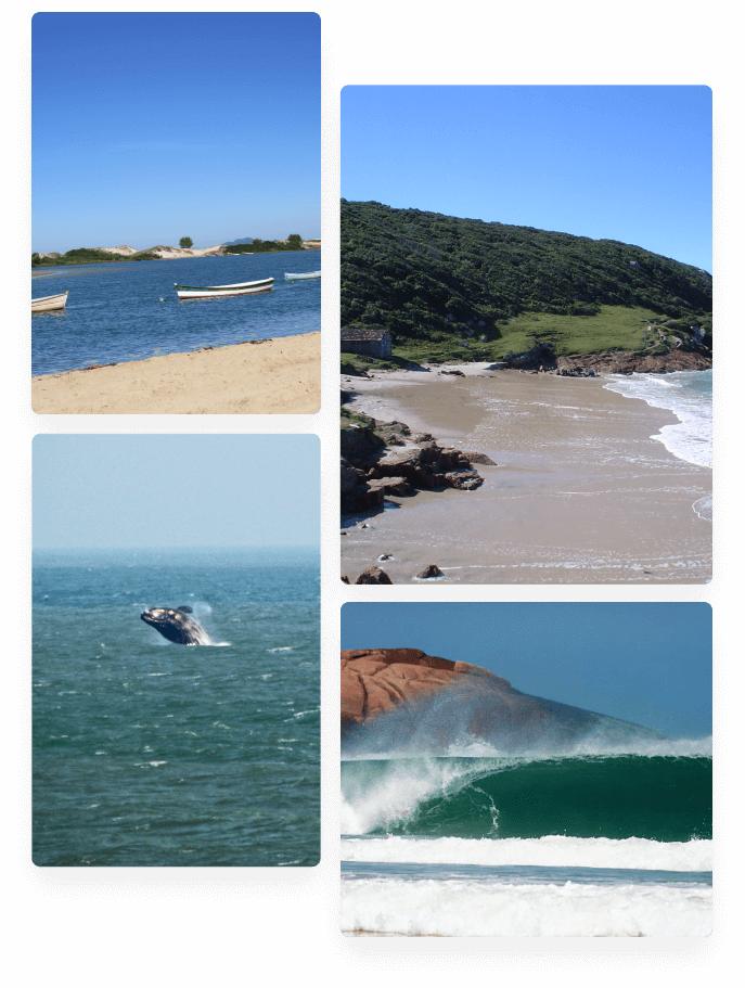 Fotos da praia da Guarda do Embaú, em Santa Catarina